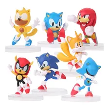 Set 7 Figuras De Sonic Tails Knuckles De Colección