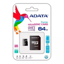 Memoria Micro Sd Adata Premier 64gb C/adap C10