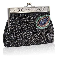 A Bolso De Mano Estilo Flapper Con Forma De Pavo Real,