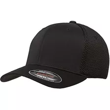 Gorra Flexfit Ultrafibre Airmesh Fitted Para Hombre, Negro, 