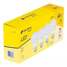 Pack De 4 Lámparas De Led A19 8 W, Volteck 27210 Color De La Luz Luz Cálida