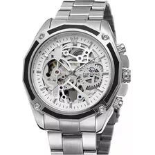 Reloj Automático Forsining Diseño Skeleton Hombre Plateado 