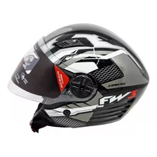 Capacete Moto Aberto Fw3 X Open Fox C/ Óculos Colorido Tamanho Do Capacete 56 Cor Grafite