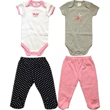 Spasilk Newborn Baby Layette Set, Bodysuits De Manga Corta Y