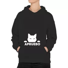 Poleron Gatito Aprobador Apruebo Cat Lover Gato Moda Mujer