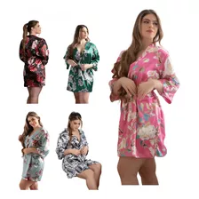 Roupão Banho Cetim Robe Feminino Plus Size Fresquinho Xgg