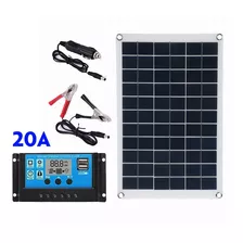 12v Carregador + Painel Solar 100w 20a Controlador Lcd 