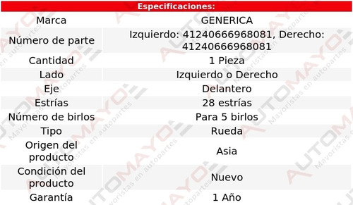 1 Maza Rueda Izq O Der Del Mariner Mercury 2001-2012 Foto 2