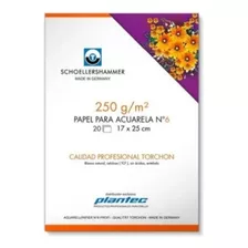 Papel Para Acuarela Nº 6 17 X 25 Plantec X 20 H 3731 250 Gr Color Blanco