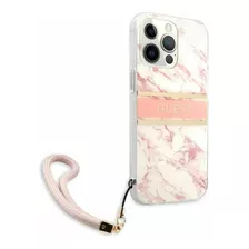 Funda Protector Guess Marble Pink Strap iPhone 14 Pro