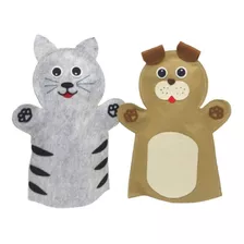 Fantoche - Feltro - Cão E Gato - Kits E Gifts