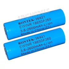 2pçs Bateria Li-ion 18650 Rontek 2600mah 5a - 36921