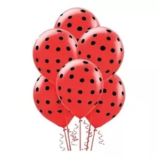 250 Balões Poá Fantasia Vermelho C /preto Bexiga Oferta N°9