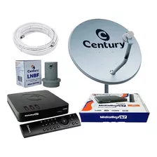 Receptor Century Midia Box Se + Kit Antena 60cm 17m Cabos