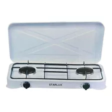 Cocina Cocinilla A Gas Starlux 2 Platos Con Tapa Camping Color Blanco