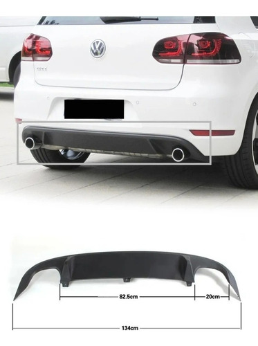 Spoiler Difusor Trasero Golf Mk6 Gti Escape Doble 2009-2013. Foto 2