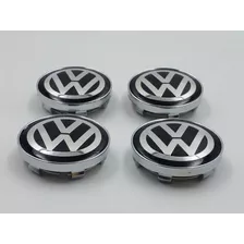 Pack 4 Tapas Centro Llanta Volkswagen 60mm Negro Rueda