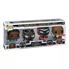 Set Funko Pop Wakanda Forever Brillan En La Oscuridad 4 Pza