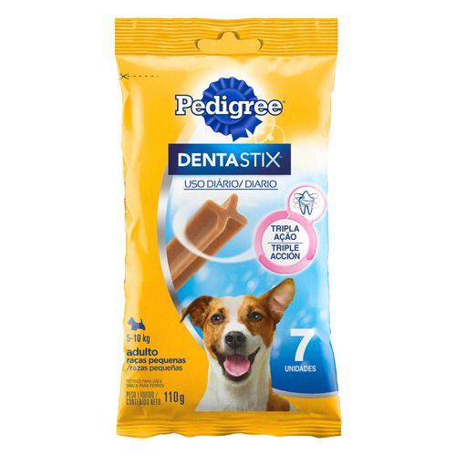 Petisco Para Cães Adultos Raças Pequenas Pedigree Dentastix Pacote 110g 7 Unidades