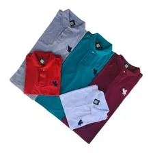 Blusa Polo Masculina Camiseta Várias Cores Kit C/ 4 Unidades