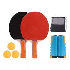 Kit Ping Pong Tenis De Mesa Malla Retractil Raquetas Pelotas