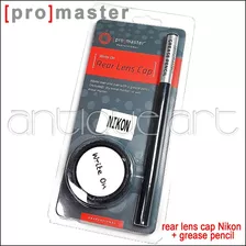 A64 Tapa Lente Nikon Posterior Escribible + Lapiz Graso Case