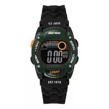 Relógio Mormaii Masculino Wave Verde Momd1ab/8v Digital Cor Da Correia Preto Cor Do Fundo Preto