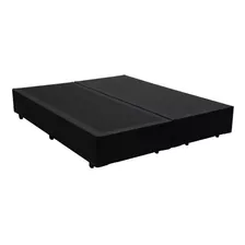 Box Base Bi-partido Casal Suede Preto 138x188x28 