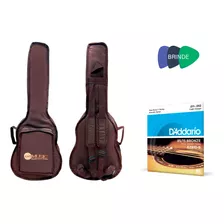 Bag Cargo P/ Violão Folk Eagle + Cordas Daddario 011