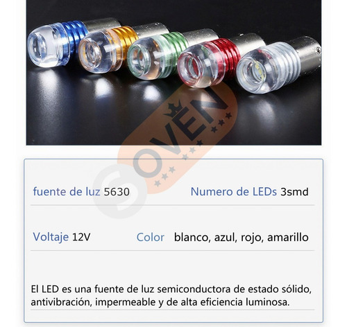 Foco 1034 3 Led's Con Estrobo Luz Luz Color Mltiple 5 Jgos Foto 5