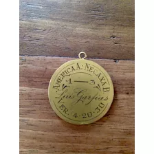 Antigua Medalla Club Necaxa Futbol Jugador L. Garfias 1930
