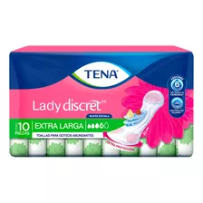 10 Piezas De Protectores Diarios Tena Lady Discret Extra Larga