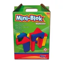 Mini Blok Multicolor 50 Piezas De Madera Didactico