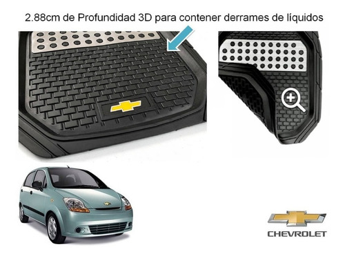 Tapetes 4pz Charola 3d Logo Chevrolet Matiz 2011 A 2015 Foto 5