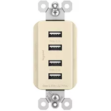 Paso Y Seymour Quad Usb Cargador Luz Almendra