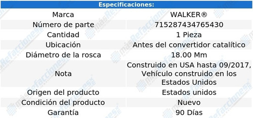 Sensor Oxgeno Antes Cc Nissan Rogue L4 2.5l 14-18 Walker Foto 6