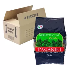 4x Macarrão Italiano Fettuccini Nidi Verde Paganini 500g