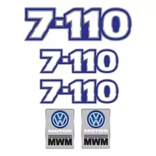 Kit Adesivo Volkswagen 7-110 Emblema Mwm Caminhão Cmk08