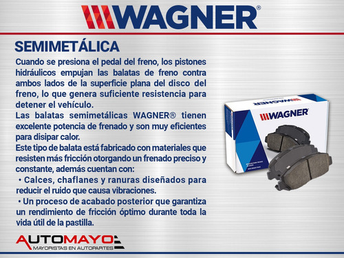 Juego Balatas Semimetalicas Del Reatta V 6 3.8l 88-91 Wagner Foto 4