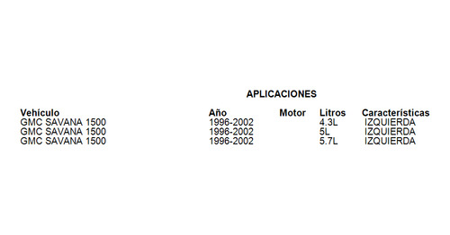 Espejo Lateral Izquierda Gmc Savana 1500 1996-2002 5.7l Foto 4