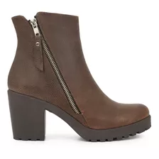 Bota Botineta Mujer Briganti Zapato Cuero Goma - Mcbo24805 