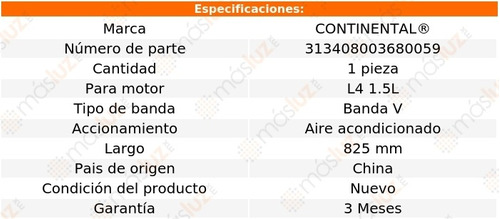 Banda 825 Mm Acc Excel L4 1.5l 93/94 Aire Acondicionado Foto 4