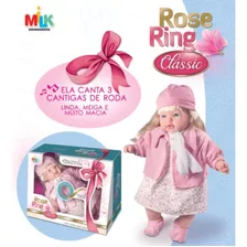 Boneca Canta Musicas De Dormir Rose Ring Com Certificado