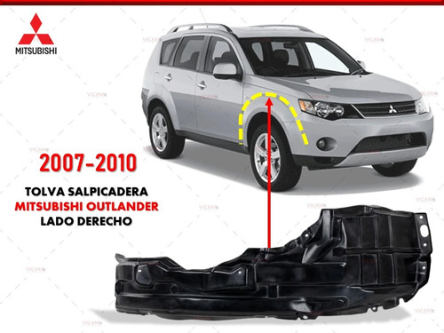 Tolva Lodera De Salp Mitsubishi Outlander 2007-2010 Derecha Foto 2