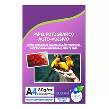 Papel Fotográfico Adesivo Premium A4 Glossy 80g 50 Folhas