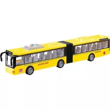 Ônibus Miniatura A Fricção Com Som E Luz Abre Portas 44cm Am