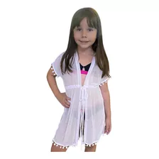 Vestido De Praia Menina Infantil Saída Piscina Com Regulagem