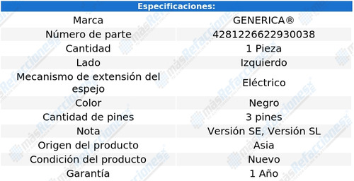 Espejo Nissan Maxima 2004-2008 Izquierdo Electrico Qwe Foto 2