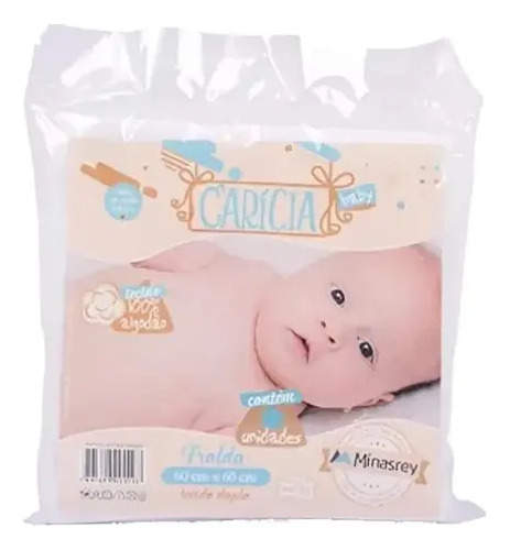 Fralda De Pano 100% Algodão Caricia Baby Lisa Minasrey Sem Gênero