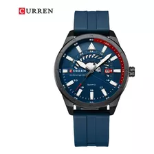 Reloj Para Hombre Curren 8421 8421 Azul Color De La Correa Negro